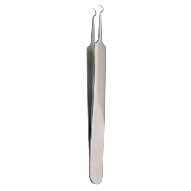 Useful Stainless steel Straight Bend Curved Blackhead Acne Clip Tweezer Pimple Comedone Remover Kit Face Cleaner