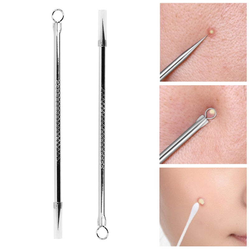 1pcs Silver Blackhead Comedone Acne Pimple Blemish Extractor Remover Stainless Needles Remove Tools Face Skin Care Pore Cleaner
